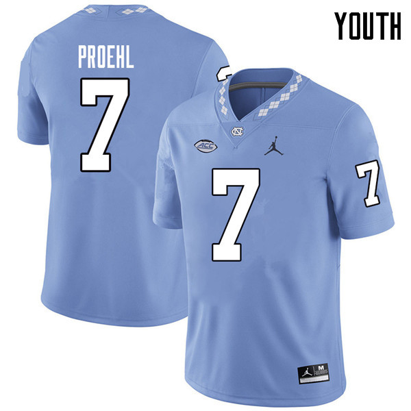 Jordan Brand Youth #7 Austin Proehl North Carolina Tar Heels College Football Jerseys Sale-Carolina